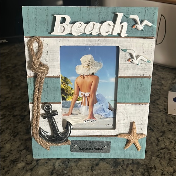 Other - “Long Beach Island” Beach Picture Frame - New & so pretty ! 3.5” x 5”